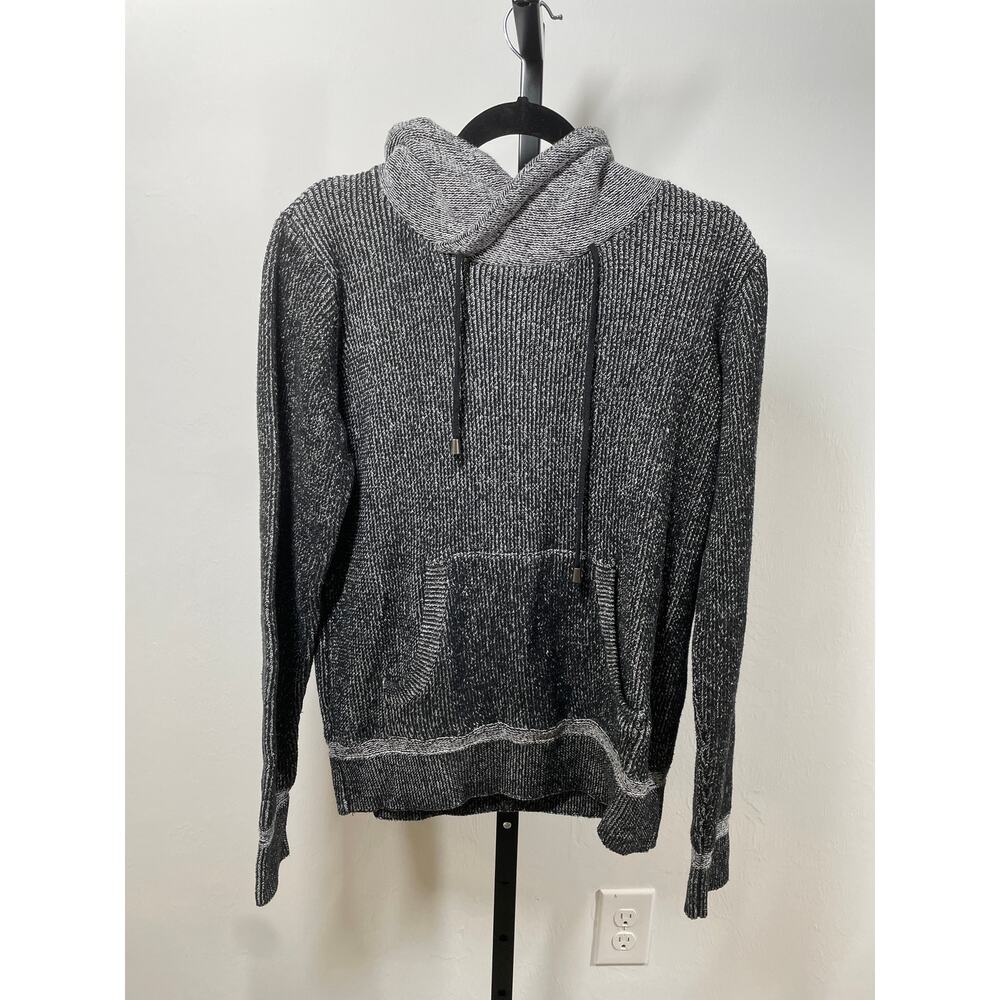 TRUTH SUBSTANCE Sweater Hoodie Black Grey Men's S Thick Knit Cotton High Neck